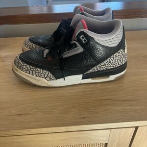 Jordan 3 Retro OG Mid Black Cement. Size 6.5Y